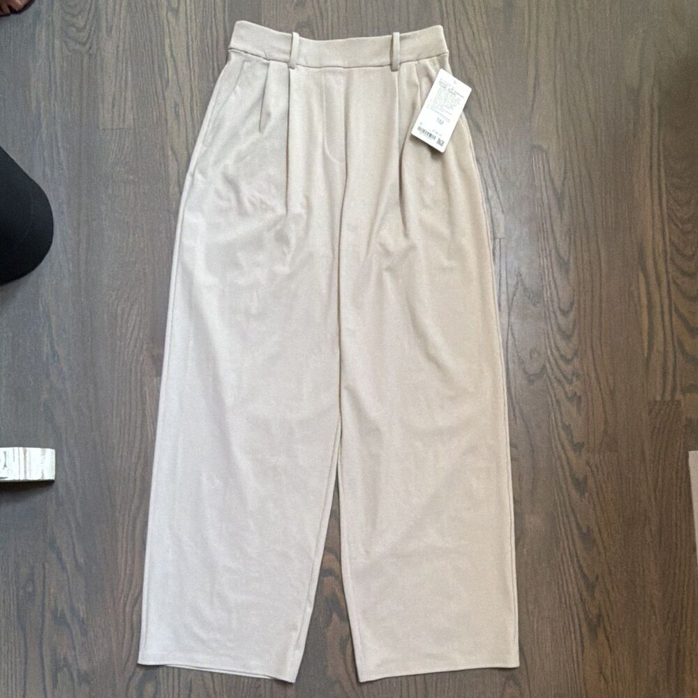 LULULEMON Daydrift HR Wide Leg Trouser Regular Tan Beige Pants Medium NWT